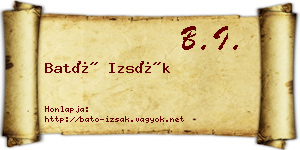 Bató Izsák névjegykártya